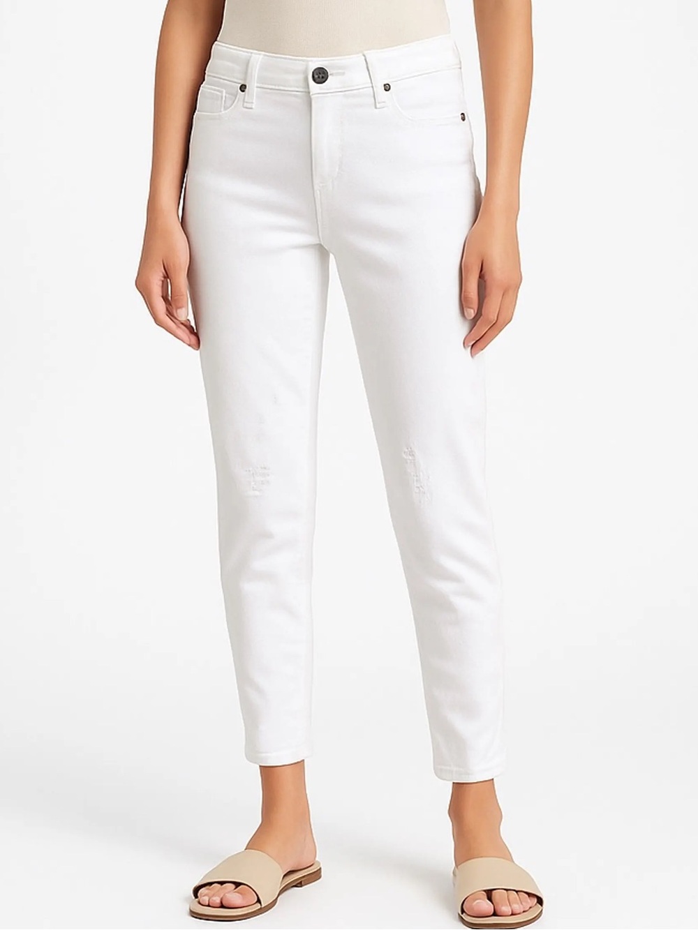 Buffalo David Bitton White Skinny Ankle Jeans